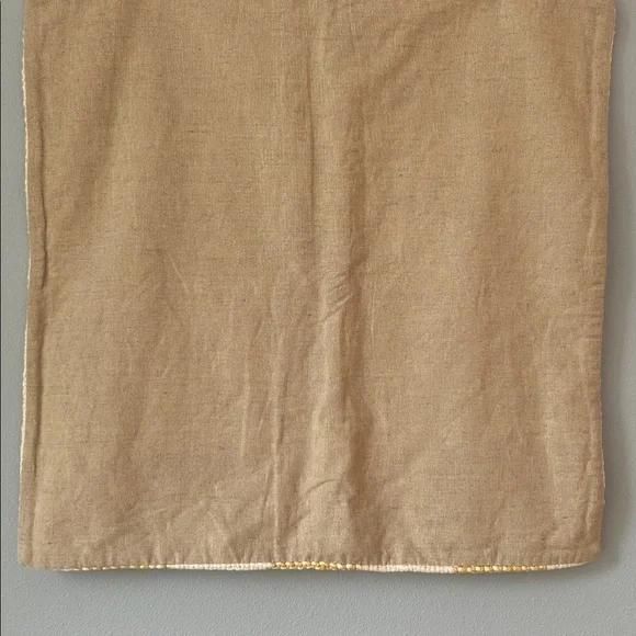 Pottery Barn • NWT Faye Textured Linen Striped Euro Pillow Cover Yellow Cream